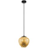 Eglo viseća lampa PRIORAT E27 Ø23,5 cm crna zlatno staklo 39596 Cene