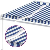  Tenda na ručno uvlačenje s LED svjetlom 450x350 cm plavo-bijela | shoptok.hr