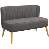 Nesta 2-sedežna zofa Loveseat, lanen videz, lesene noge, do 150 kg, temno siva, 117x56,5x77 cm, za dnevno sobo, (5000493839) | Shoptok.si