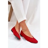Boto Classic Ballet Flats Made Of Eco Suede Red Osallin | Shoptok.si