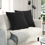 vidaXL Blazine za kavč 2 pcs Črna 80 x 80 cm Žametna tkanina | Shoptok.si