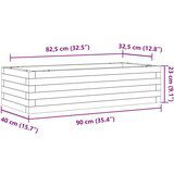 vidaXL Vrtno cvetlično korito 90x40x23 cm trdna borovina | Shoptok.si