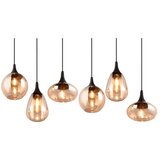 Tri O črna/oranžna viseča svetilka s steklenim senčnikom lumina – | Shoptok.si