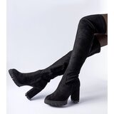 Gemre Black long heeled boots Railroad | Shoptok.si