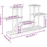 Stalak za cvijeće 110 x 25 x 73 cm od masivne jelovine | shoptok.hr