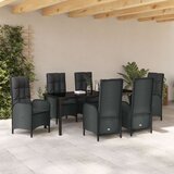  7 delni vrtni jedilni set črne poli ratana, (22087138) | Shoptok.si