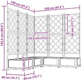  Vrtna saksija 5 pcs Sivi 120 x 120 x 125,5 cm Plastika | Shoptok.si