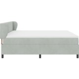 vidaXL Box Spring Krevet s Madracem Svjetlosiva 200x200 cm Baršun | shoptok.hr