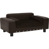 vidaXL Pasji kavč rjav 81x43x31 cm iz pliša in umetnega usnja, (20655042) | Shoptok.si