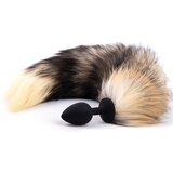 Sunfo - silikonski analni dildo z lisičjim repom (črno-rdeč) | Shoptok.si