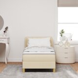  Krevet s oprugom s madracem u krem boji - 80x200 cm | shoptok.hr