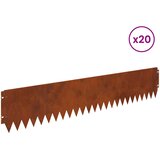  Ograda oko Travnjaka 20 pcs 103 x 20 cm Čelik Rđa | shoptok.hr