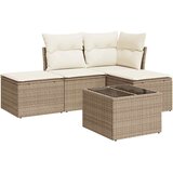  5-dijelni vrtni set sofa s jastucima bež od poliratana | shoptok.hr