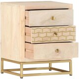 Furnova Nočna omarica zlata 40x30x50 cm trden mangov les, (21926186) | Shoptok.si