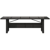  Vrtni stol sa staklenom pločom crni 240x90x75cm od poliratana | shoptok.hr