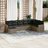  8-dijelni set vrtnih sofa od poliratana s jastucima sivi | shoptok.hr