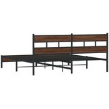  Metalni okvir kreveta bez madraca smeđa boja hrasta 183x213 cm | shoptok.hr