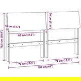 vidaXL Tapecirano vzglavje Temno siva 160 cm Masivno borovo les | Shoptok.si