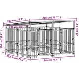 Vanjski kavez za pse s krovom čelični 3,75 m² | shoptok.hr