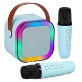 RIFF Prenosni BT karaoke sistem K12 z 2 brezžičnima mikrofonoma modre barve, (21729803) | Shoptok.si