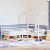  Set kreveta i klupe s krovom bez madraca bijele boje 80x200 cm | shoptok.hr
