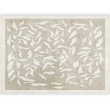  Foto tapeta - White leaves - abstract plant motif on beige background with frame 343x256 | shoptok.hr