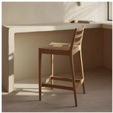 Kave Home Barska stolica od punog hrasta u prirodnoj boji (visine sjedala 65 cm) Analy – | shoptok.hr