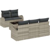  6 delni vrtnosofa set z blazinami svetlo siva poli ratan, (22094079) | Shoptok.si