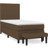 vidaXL Box spring postelja z vzmetnico temno rjav 90x190 cm | Shoptok.si