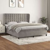  Box spring postelja z vzmetnico svetlo siva 180x200 cm žamet, (20791591) Cene