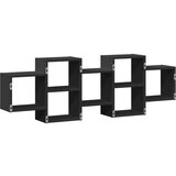 vidaXL Zidna polica crna 129x18x42 cm konstruirano drvo | shoptok.hr