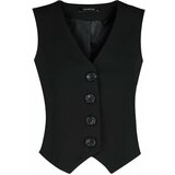 Trendyol Black Premium Woven Vest with Buttons Cene