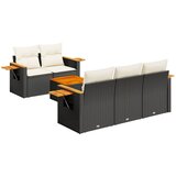  The Living Store Vrtna sedežna garnitura 6-delna z blazinami črna poli ratan - Vrtna Sedežna Garniture, (21447100) | Shoptok.si