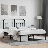  Metalni okvir za krevet s uzglavljem crni 140x190 cm | shoptok.hr