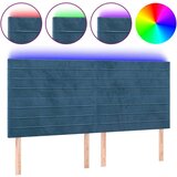  Posteljno vzglavje temno modro 200x5x118/128 cm žamet, (20952041) | Shoptok.si