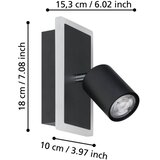 Eglo 901634 - led zidni spot rimbocchi LED/7W/230V crni | Eponuda.com