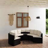  7-dijelni set vrtnih sofa od poliratana s jastucima crni | shoptok.hr