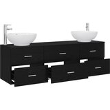  Set namještaja za kupaonicu 3 kom. Crna 49,5 x 44,5 x 65 cm | shoptok.hr