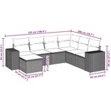  7-dijelni set vrtnih sofa od poliratana s jastucima crni | shoptok.hr