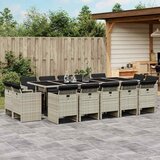  15-dijelni vrtni blagovaonski set s jastucima svijetlosivi | shoptok.hr
