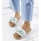 Gemre Green flip-flops with a bow Madelen | Shoptok.si