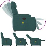 vidaXL Masažni naslonjač od tkanine tamnozeleni | shoptok.hr