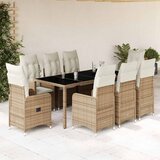  9-dijelni vrtni bistro set od poliratana s jastucima bež | shoptok.hr