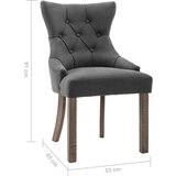  Blagovaonske stolice od tkanine 4 kom sive | shoptok.hr