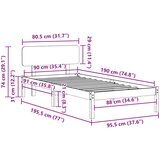  Krevetna konstrukcija Bijelo 90 x 190 cm Čvrsto borovo drvo | shoptok.hr
