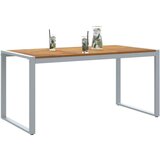 Vanjski stol za blagovanje Siva 160x80x75 cm Čelik i masivno drvo bagrema | shoptok.hr