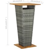 Barski stol sivi 60x60x110 cm poliratan i masivno drvo bagrema | Eponuda.ba