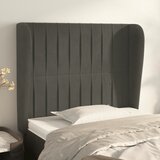  Uzglavlje s ušima tamnosivo 83 x 23 x 118/128 cm baršunasto | shoptok.hr