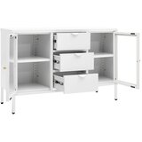  Komoda bijela 105 x 35 x 70 cm od čelika i kaljenog stakla | shoptok.hr