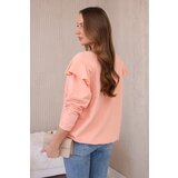 Kesi Cotton blouse with ruffles on the shoulders apricot | shoptok.hr
